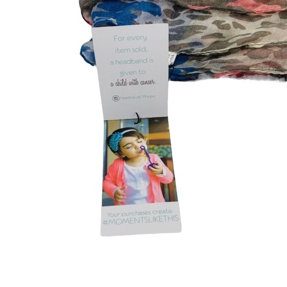 Headbands of Hope Pink & Blue Animal Print Scarf - Picture 7 of 8